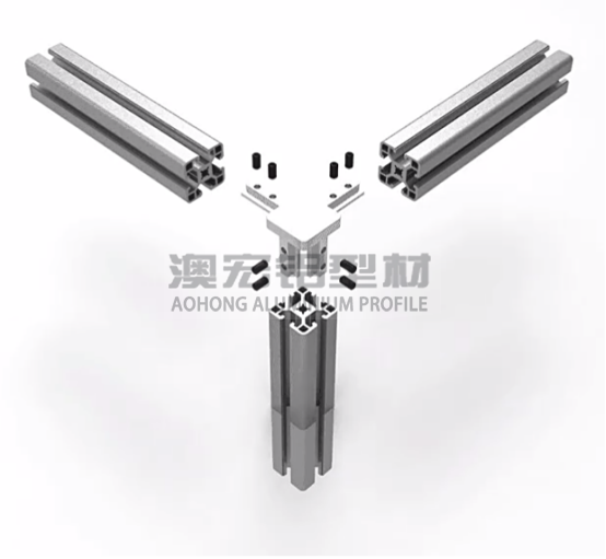 鋁型材配件 使用在正方形型材，30鋁型材或40鋁型材框架中，兩根橫向型材減去30、40mm，立柱減去一定的厚度距離，搭配頂絲擰緊固定。<br />
	<p>
		        澳宏鋁業(yè)是鋁型材廠家，專注鋁型材定制，其鋁型材型號和鋁型材配件齊全，想了解更多鋁型材連接方式，歡迎電詢：13381909160。
	</p>
	<p>
		<br />
	</p>
	<p>
		<br />
	</p>
	<p>
		<br />
	</p>
<div style=